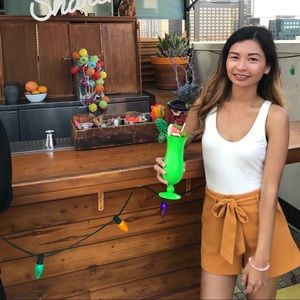 Mustard Waist Tie Shorts